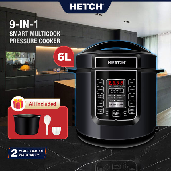 HETCH 9-in-1 Smart MultiCook Pressure Cooker & Rice Cooker (1000W/6L) PSC-1610-HC